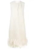 Prada sleeveless shearling oversized coat - White