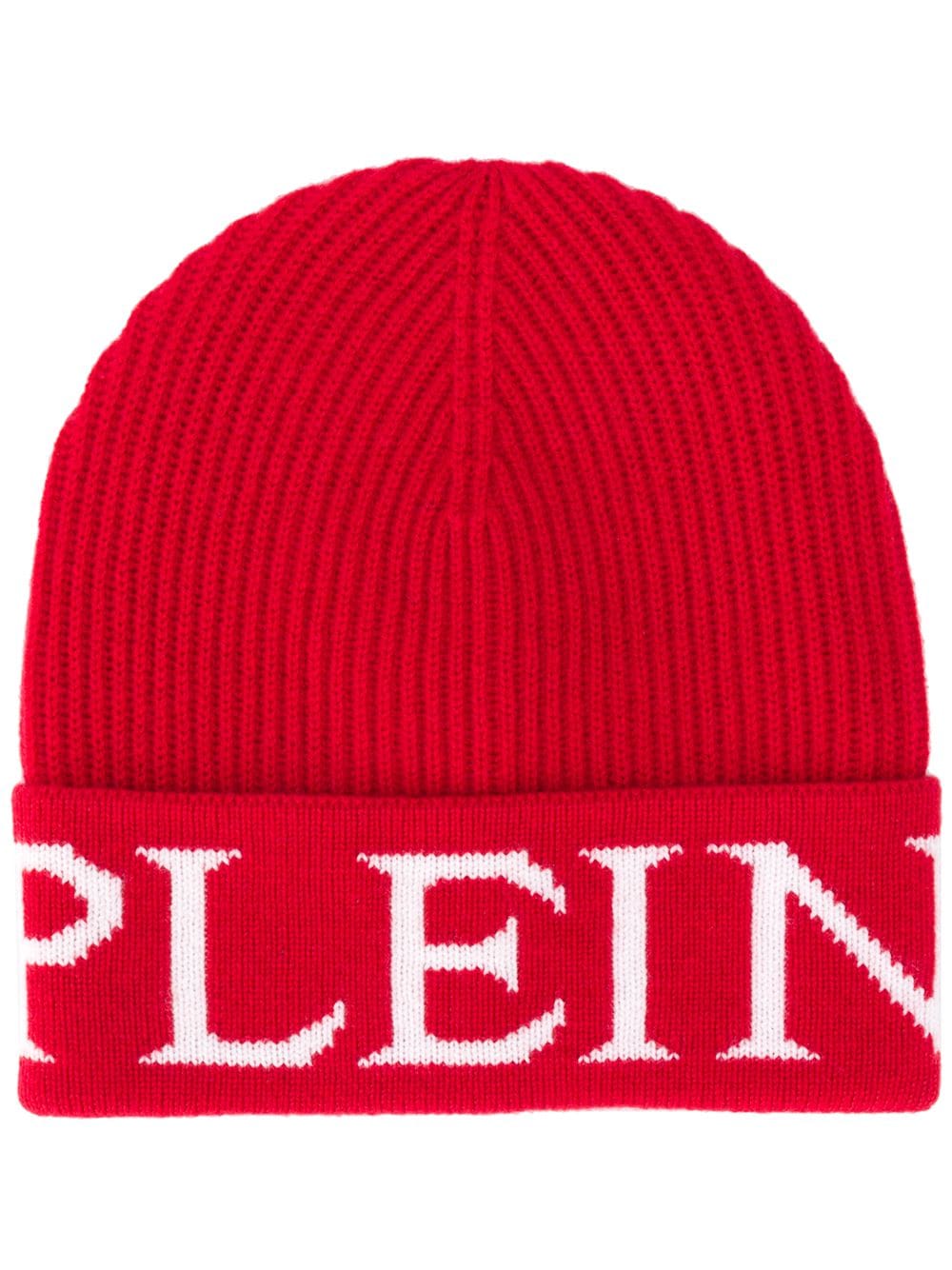 Philipp Plein Logo-intarsia Beanie In Red