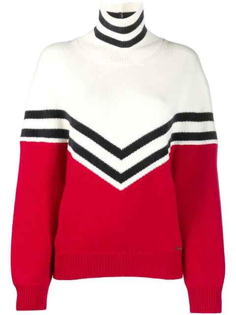 Dsquared2 colour block roll neck jumper