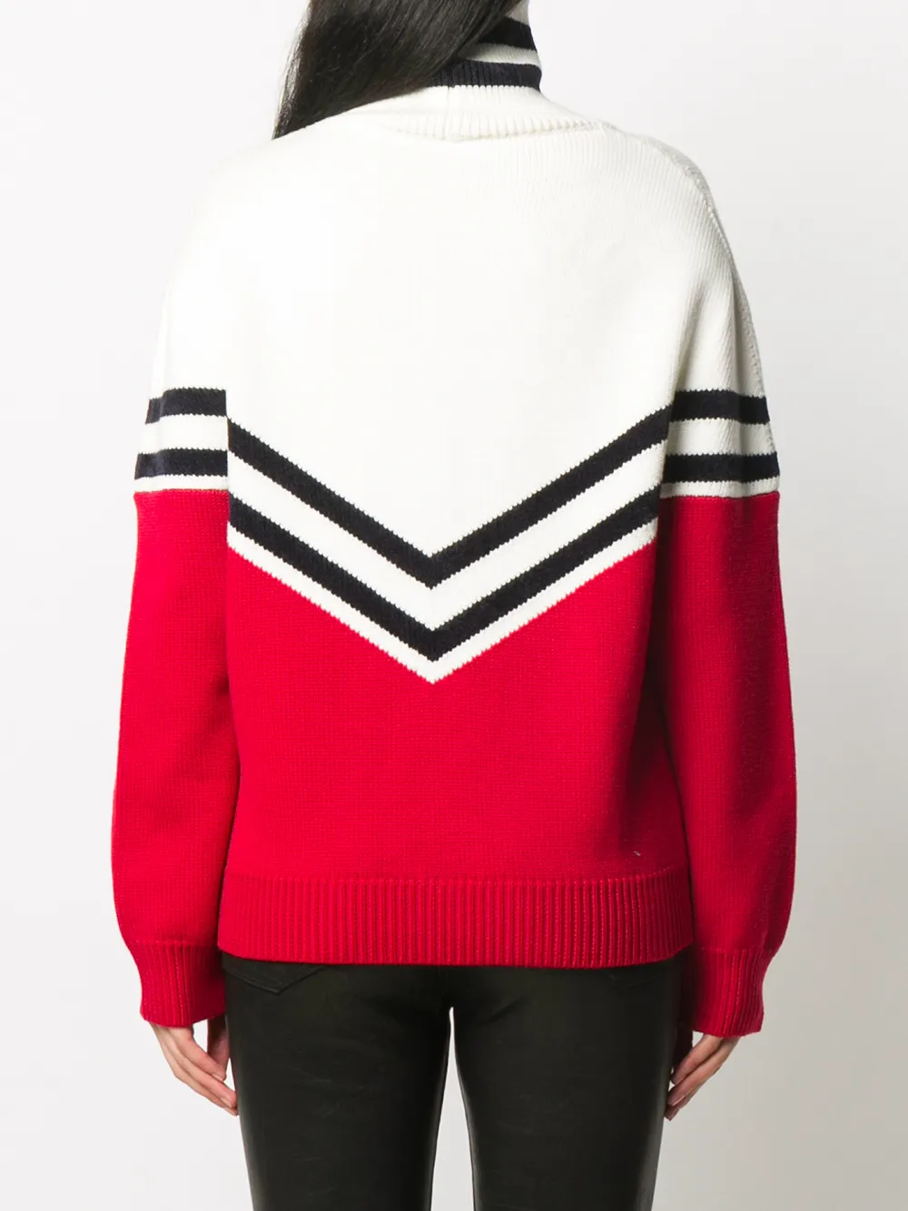 Dsquared2 Colour Block Roll Neck Jumper In Red