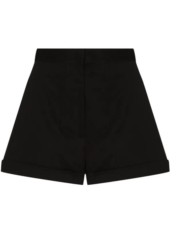 high waisted black cotton shorts