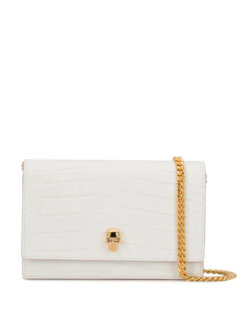 Alexander McQueen Skull crocodile-effect shoulder bag