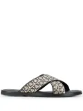 Ferragamo Gancini printed pool slides - Neutrals