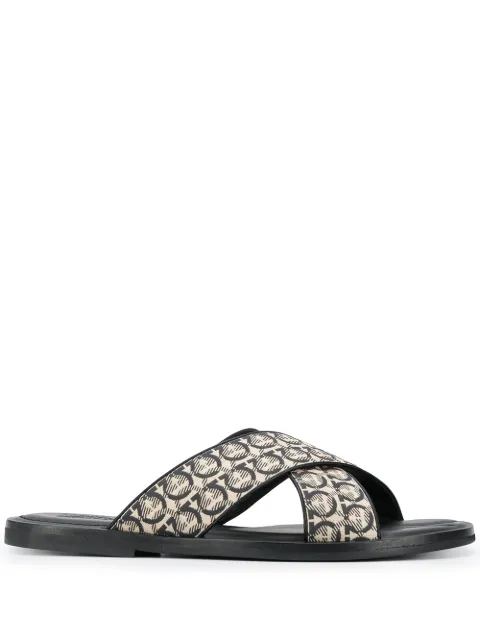 Ferragamo Gancini printed pool slides