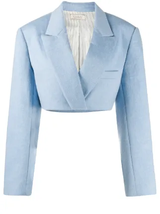 blue cropped blazer