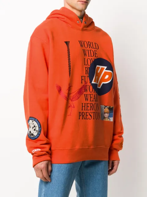 heron preston hoodie orange