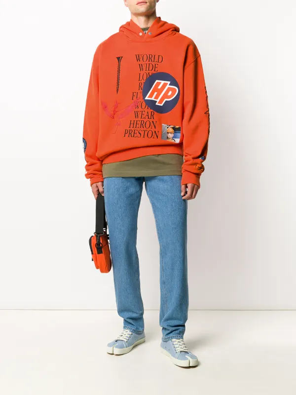 heron preston hoodie orange