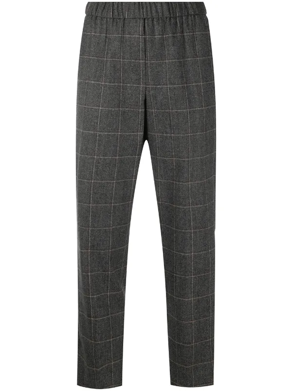 check tapered trousers