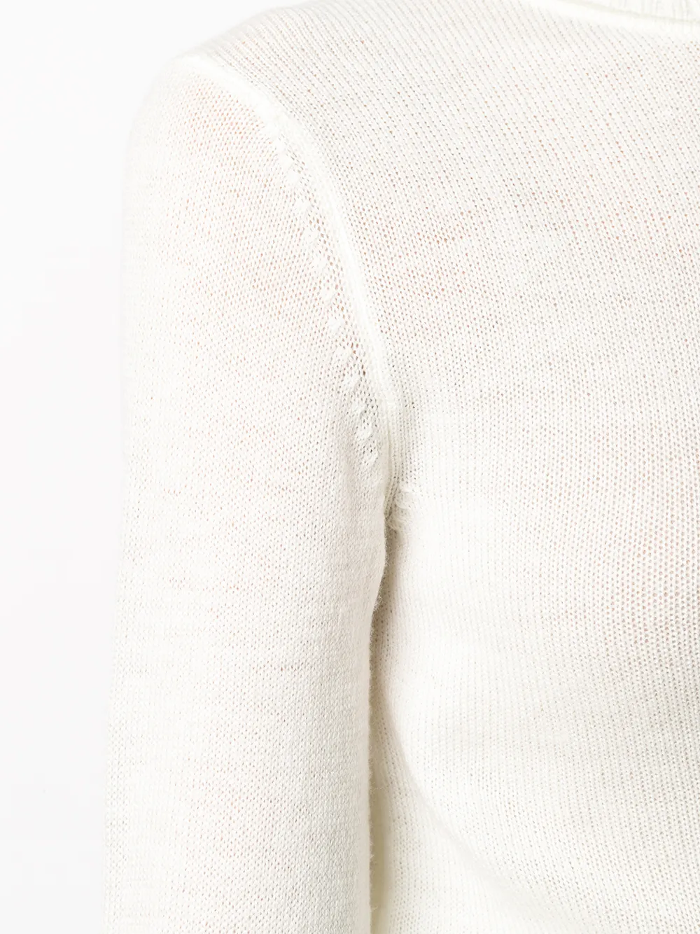 Shop Jil Sander Cropped Wool Knit Jumper In White