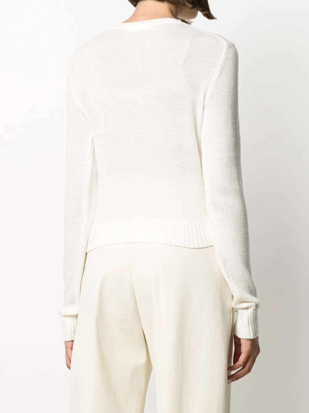 Shop Jil Sander Cropped Wool Knit Jumper In White