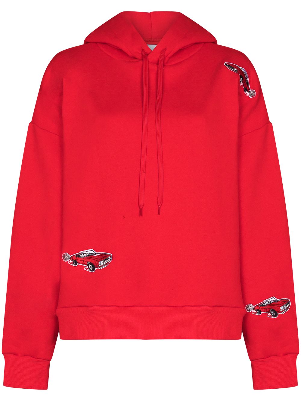 NATASHA ZINKO CAR APPLIQUÉ DRAWSTRING HOODIE