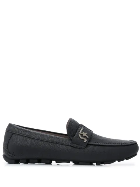 Ferragamo Signature Driver logo plaque loafers