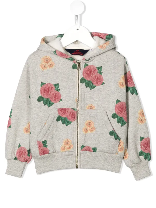 floral hoodie zip up