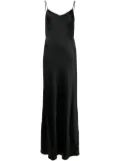 Galvan London satin V-neck slip dress - Black