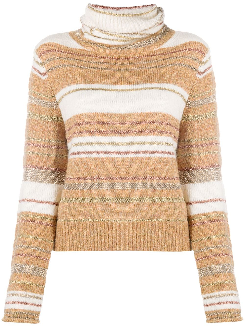 

See by Chloé turtle neck striped knit jumper - Neutrals