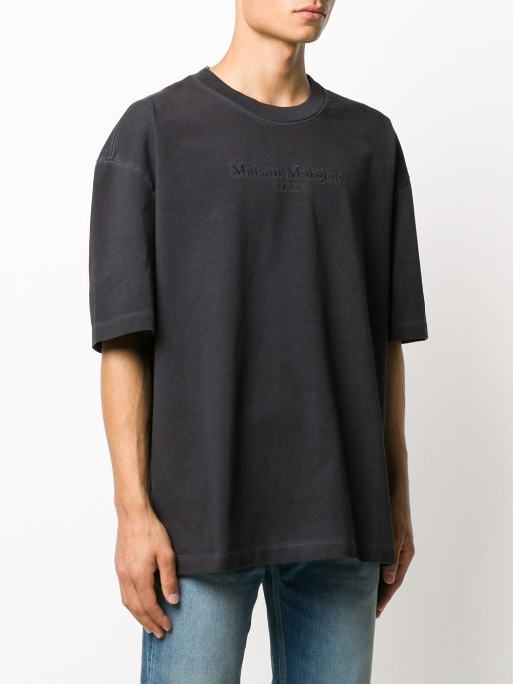 Maison Margiela: Black Embroidered T-Shirt