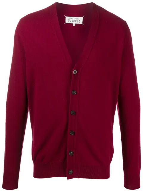 Maison Margiela back stripe v-neck cardigan