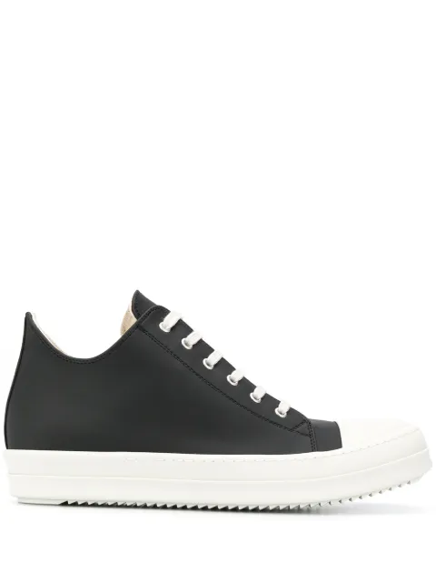 rick owens black jumbo lace low sneakers
