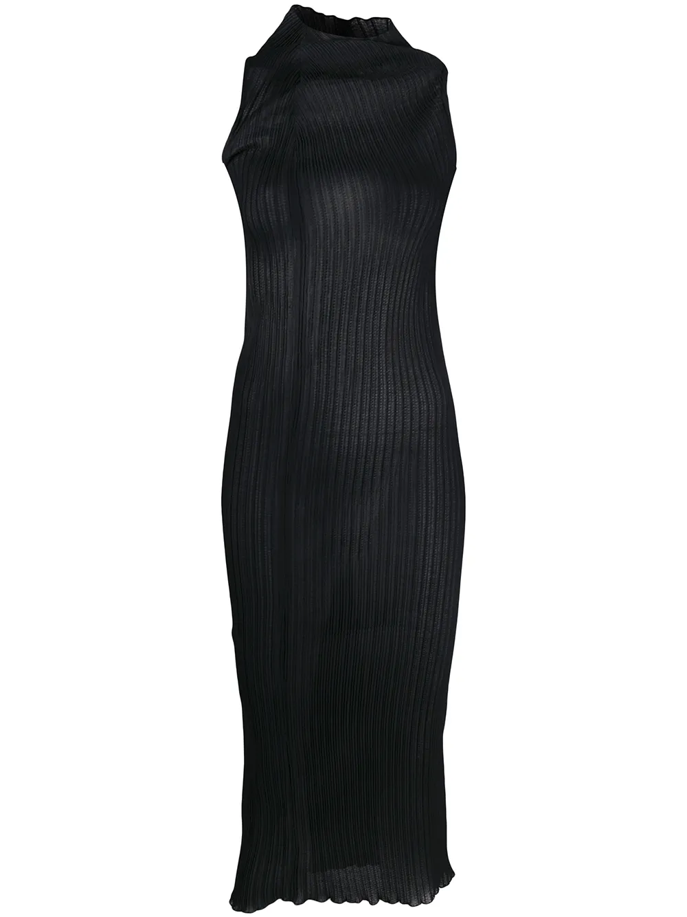 

Jil Sander vestido midi traslúcido - Negro