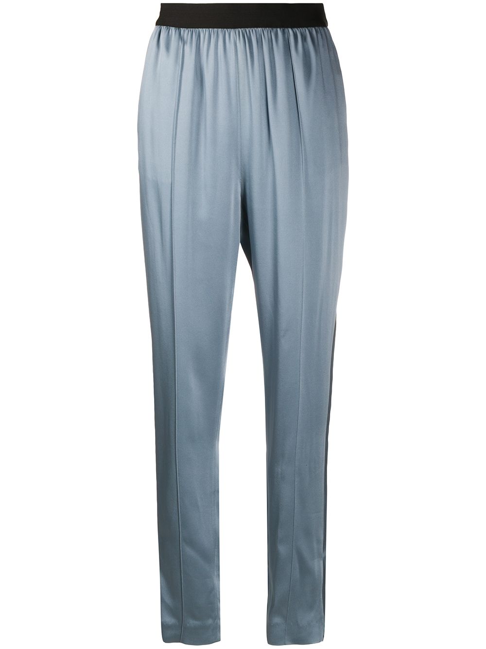 

Maison Margiela pantalones tapered de satén - Azul