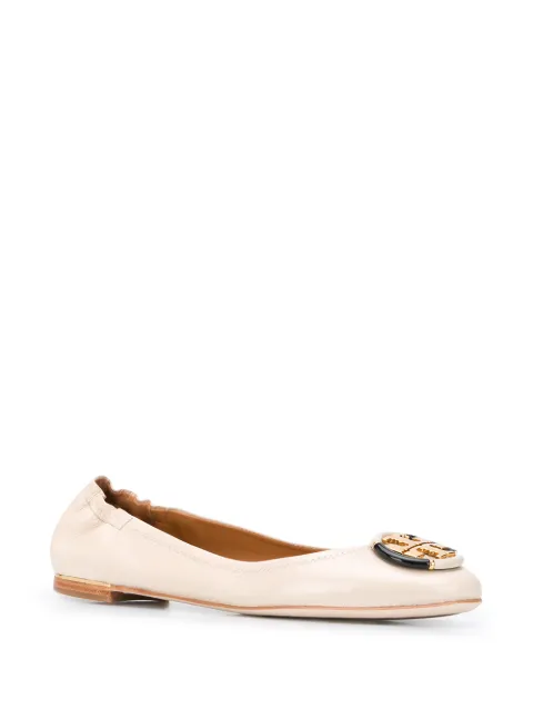 tory burch multi logo elastic ballet
