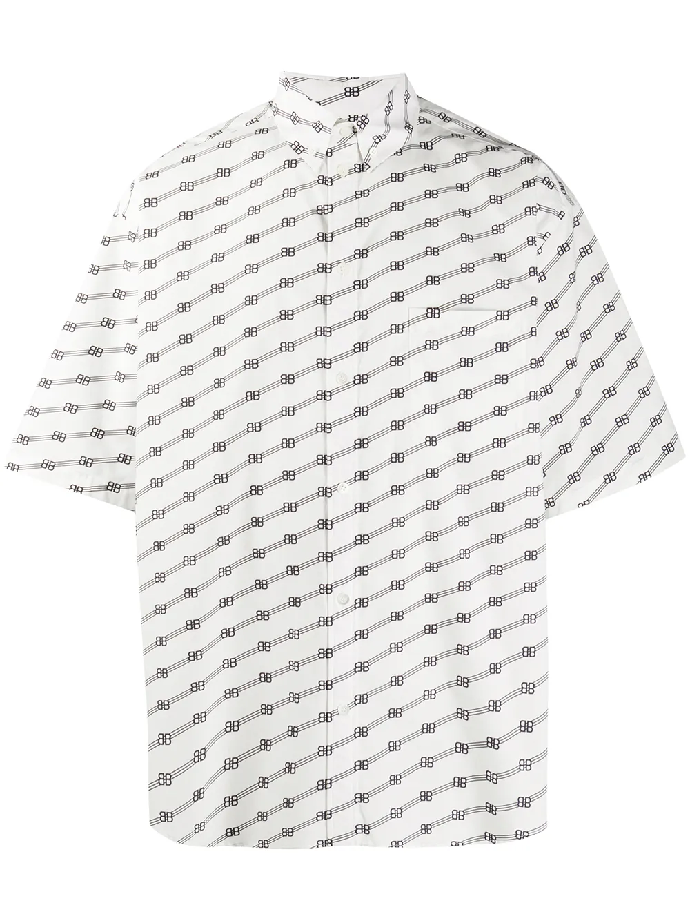 Balenciaga BB logo all over shirt - White