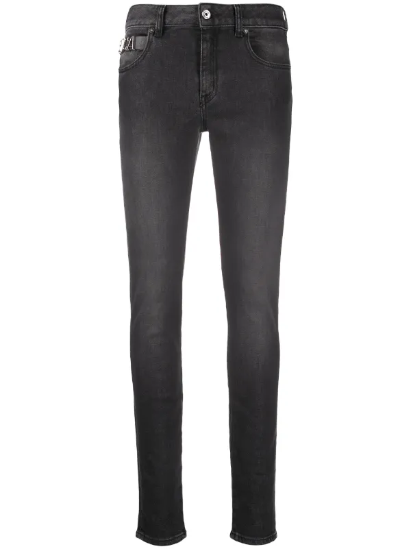 Shop Just Cavalli logo-plaque slim jeans with Express Delivery - FARFETCH