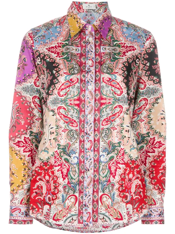 slim fit paisley print shirt