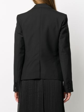 single-breasted satin lapel blazer展示图