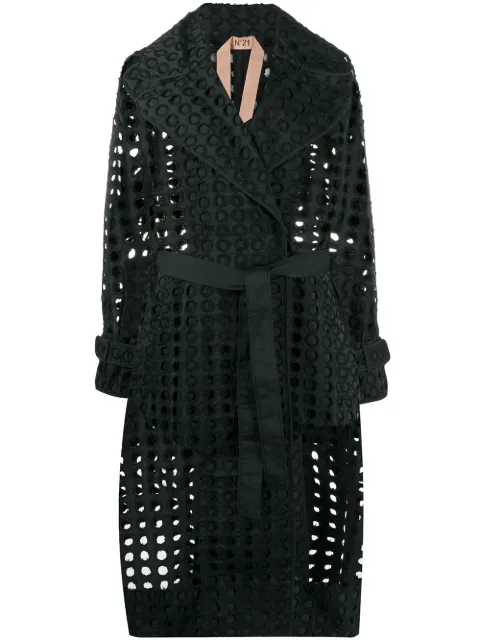 Nº21 abrigo midi con diseño perforado