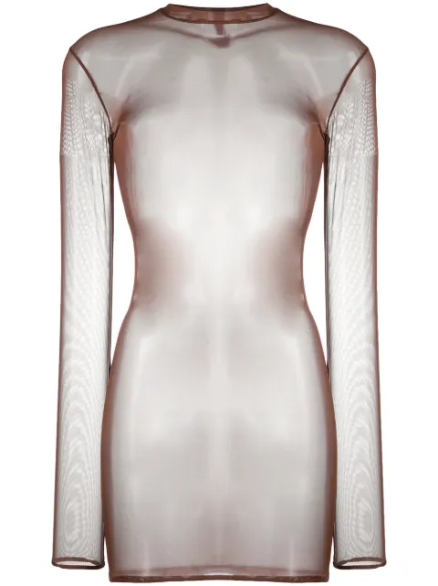Maison Close فستان ميني شبك شفاف