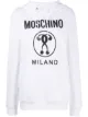 Image 1 of Moschino logo-print cotton hoodie