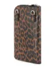 GANNI leopard-brown on-strap wallet