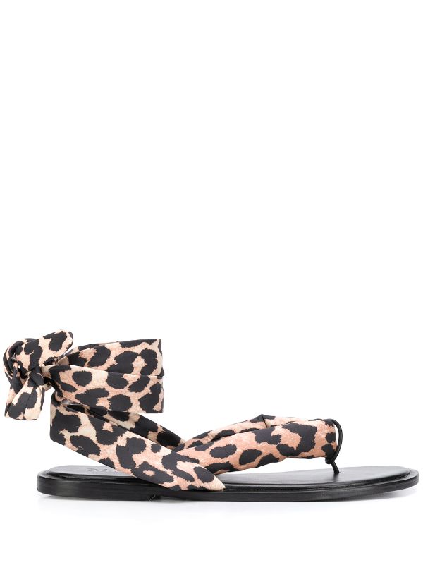 leopard tie sandals
