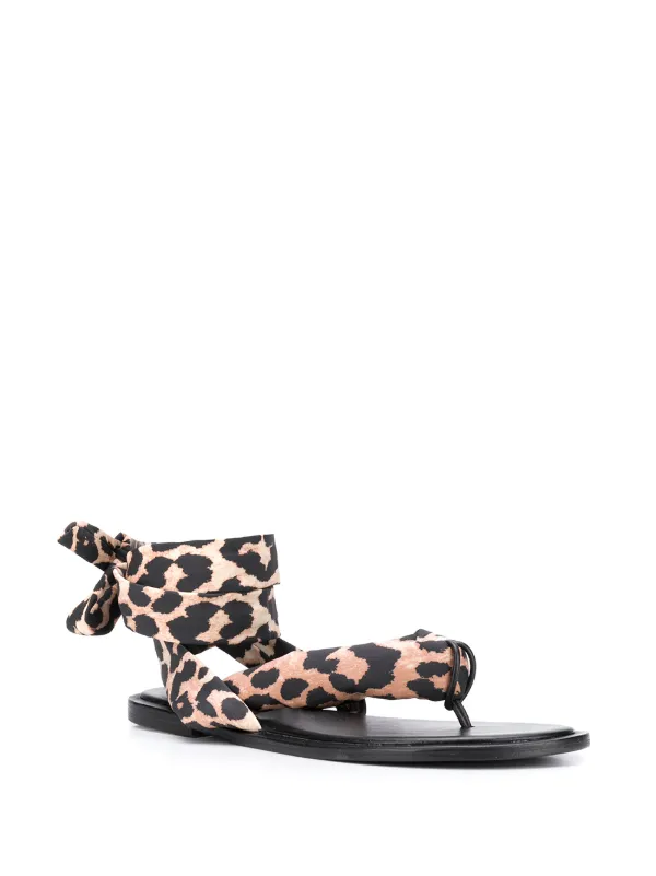leopard tie sandals