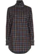 Image 1 of Victoria Beckham ruffle neck checked blouse