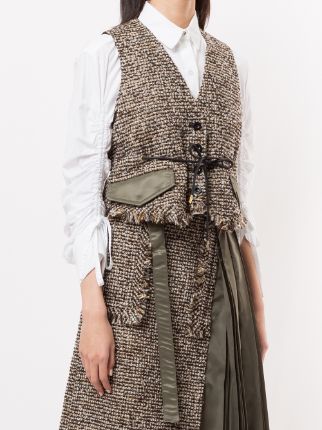 cropped tweed waistcoat展示图