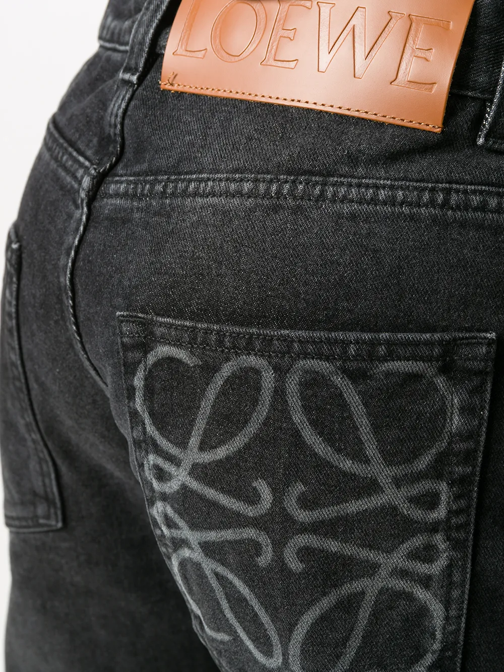 LOEWE Tapered Leg Jeans | Black | FARFETCH AO
