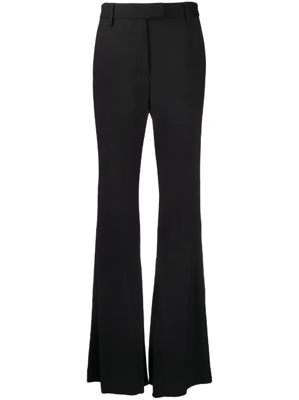 black flare leg trousers