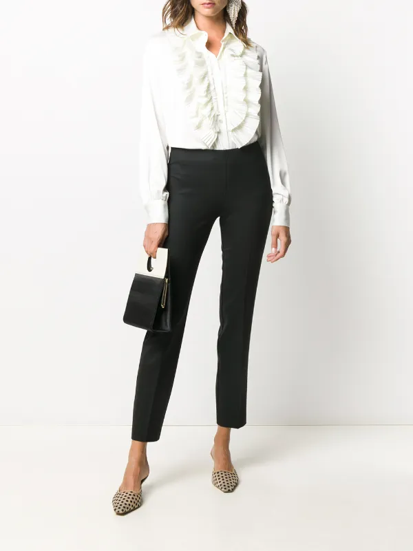 Slim Fit Cropped Trousers Black FARFETCH EG