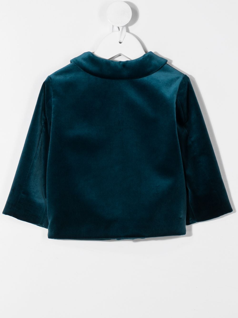 Shop Gucci Velvet-effect Button-up Jacket In Blue