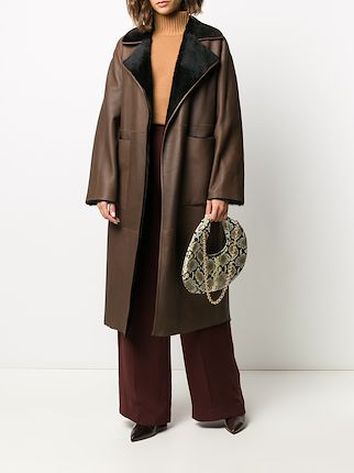 mid-length shearling coat展示图