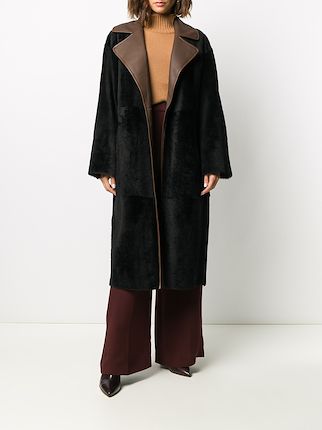 mid-length shearling coat展示图