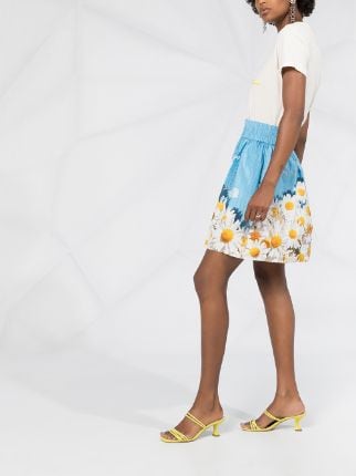 daisy print high-waisted skirt展示图