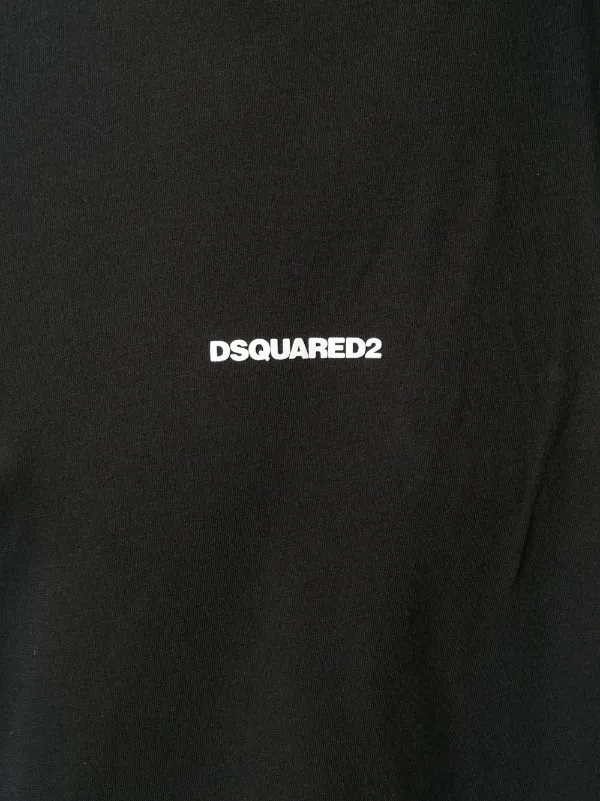 Shop Dsquared2 Cotton Black T Shirt With Logo Print With Express Delivery Farfetch