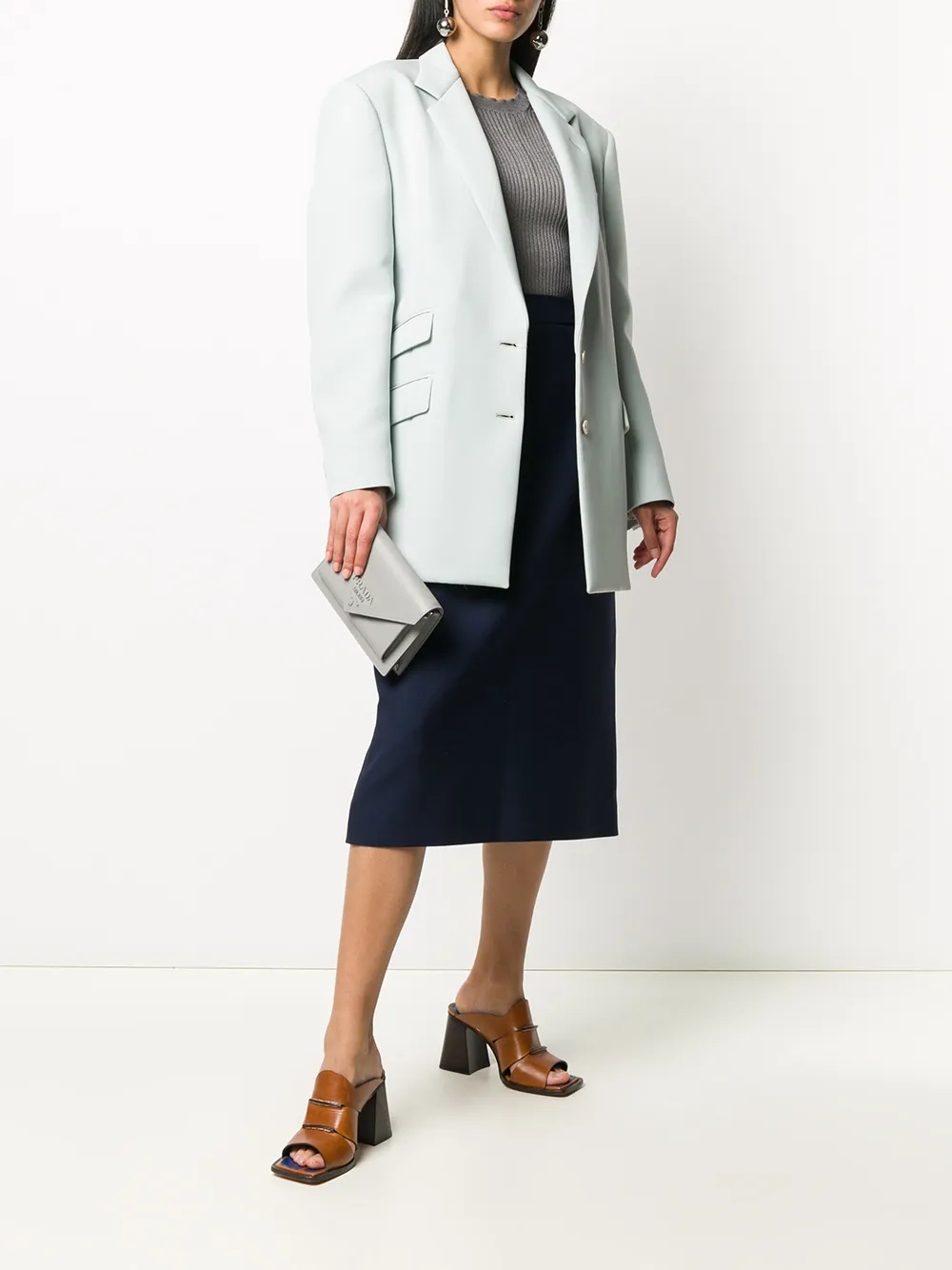 Prada Straight midi-rok - Blauw