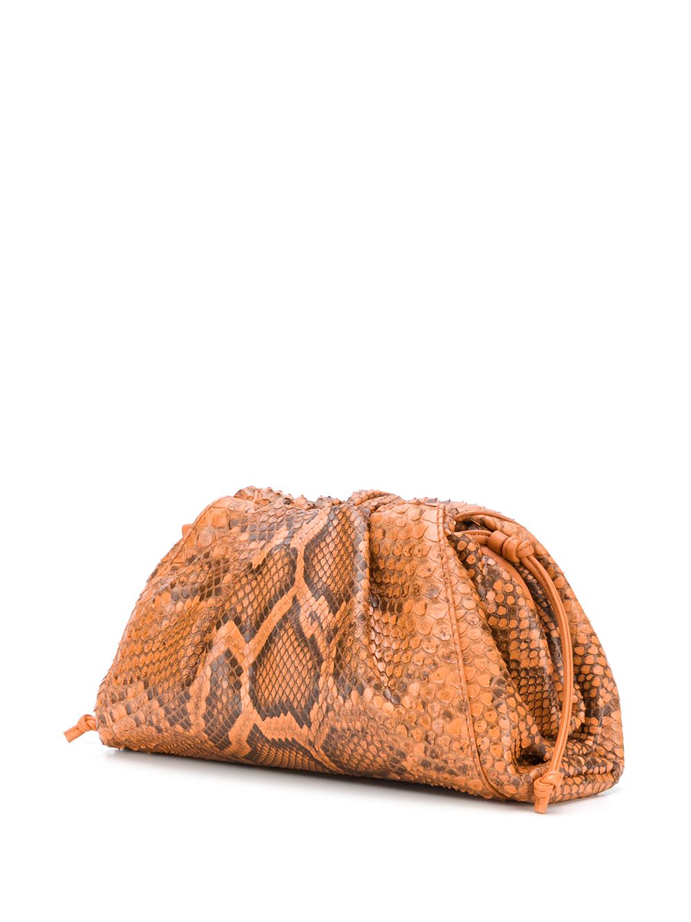 фото Bottega veneta клатч the pouch с тиснением под кожу питона