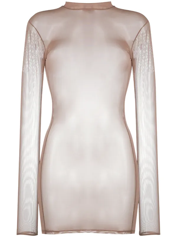sheer mesh mini dress