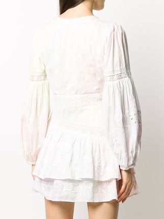 V-neck lace-detail dress展示图