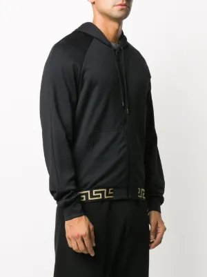 versace greco zip hooded sweatshirt